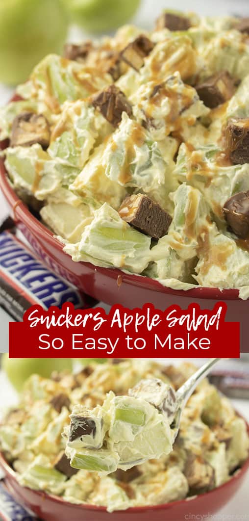 Long pin Snickers Apple Salad So Easy to Make