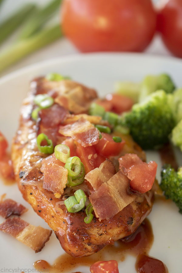 Monterey Chicken on a plate with BBQ