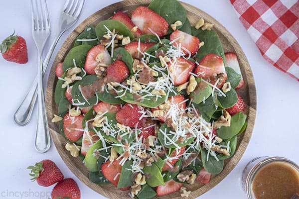 Strawberry Dressing added to salad