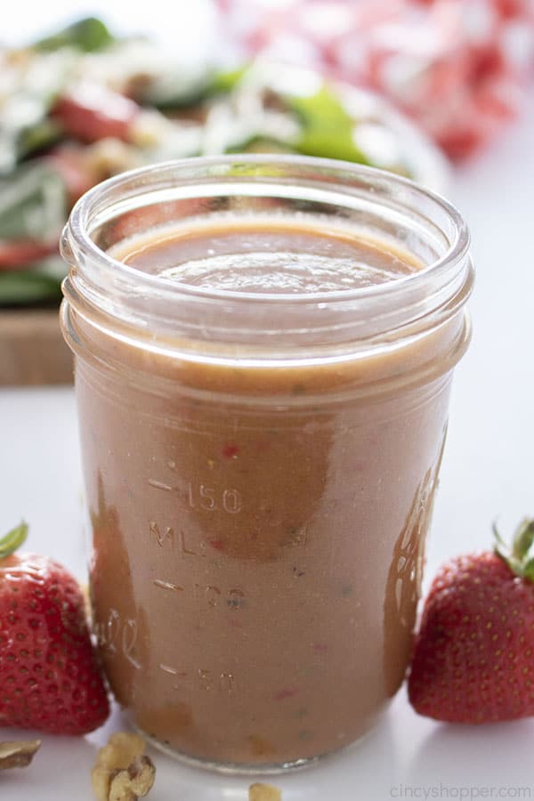 Strawberry Vinaigrette Dressing in a jar