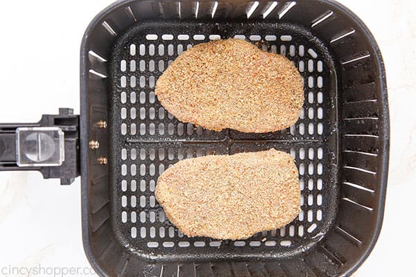 Breaded pork chops in the air fryer