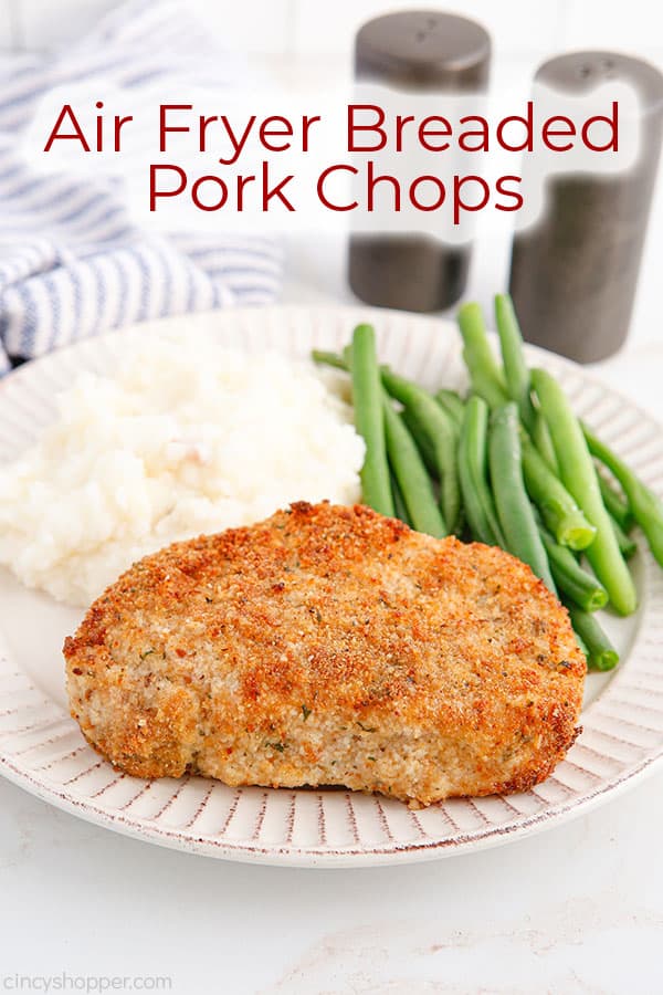 Text on image Air Fryer Breaded Pork Chops