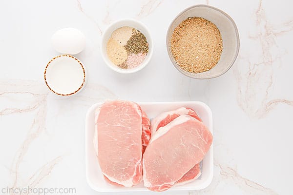 Ingredients for Breaded Pork Chops