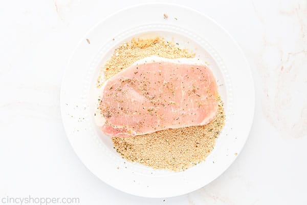 Pork chops in breadcrumbs