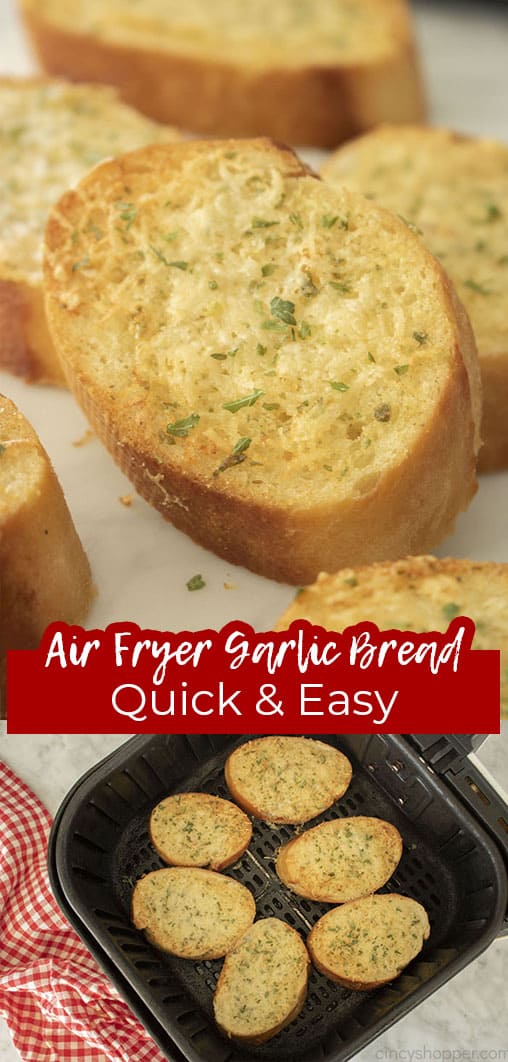 Long pin Air Fryer Garlic Bread Quick and Easy