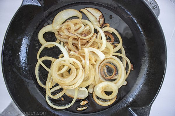 Onions in pan