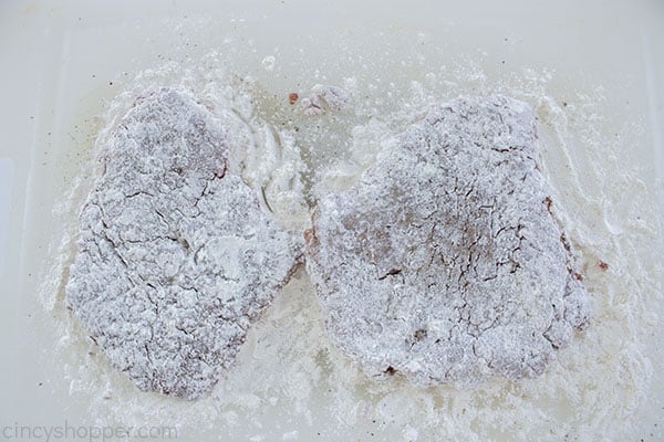 Floured cube steaks