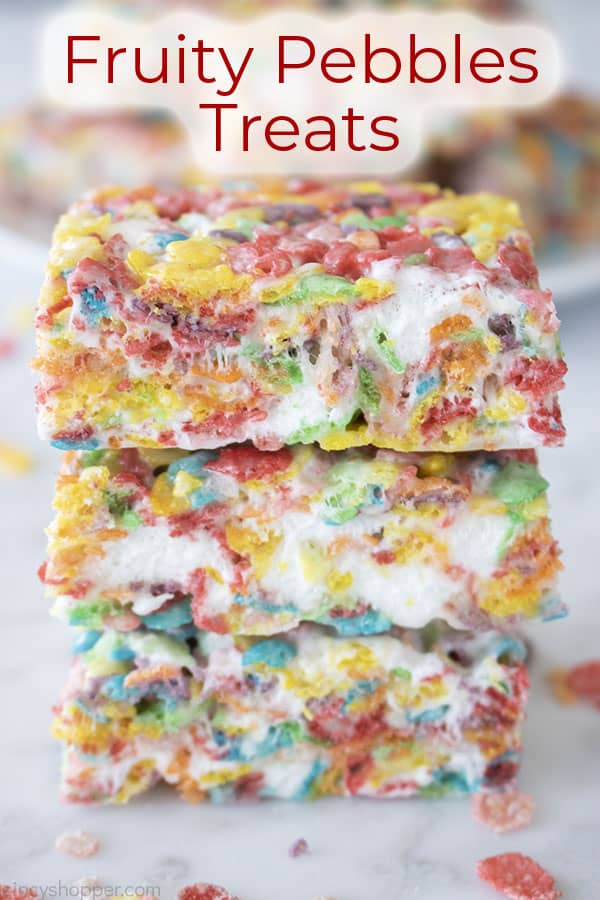 Text on image Fruity Pebbles Treats