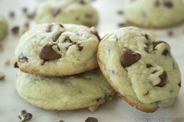 Mint cookies baked for St. Patrick's Day