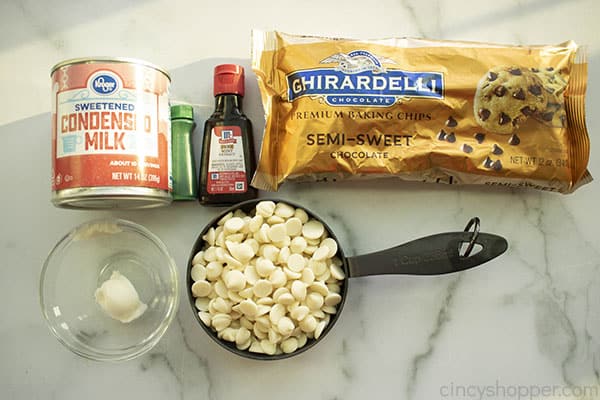 Ingredients for Chocolate Mint Fudge