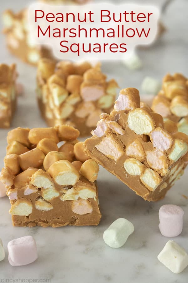 Text on image Peanut Butter Marshmallow Squares
