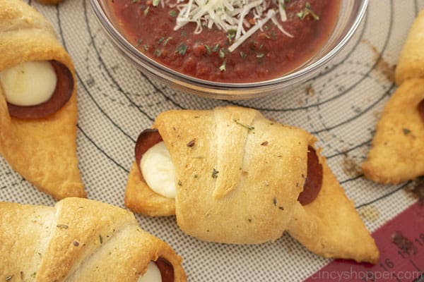 Gooey crescents baked with pepperoni and cheese