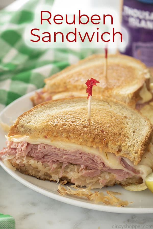 Text on image Reuben Sandwich