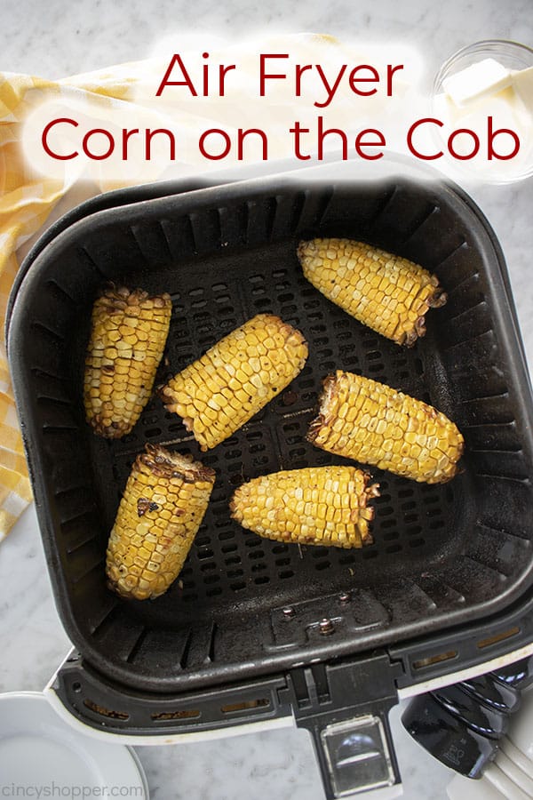 Text on image Air Fryer Corn on the Cob