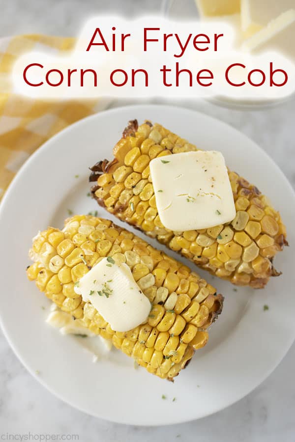 Text on image Air Fryer Corn on the Cob