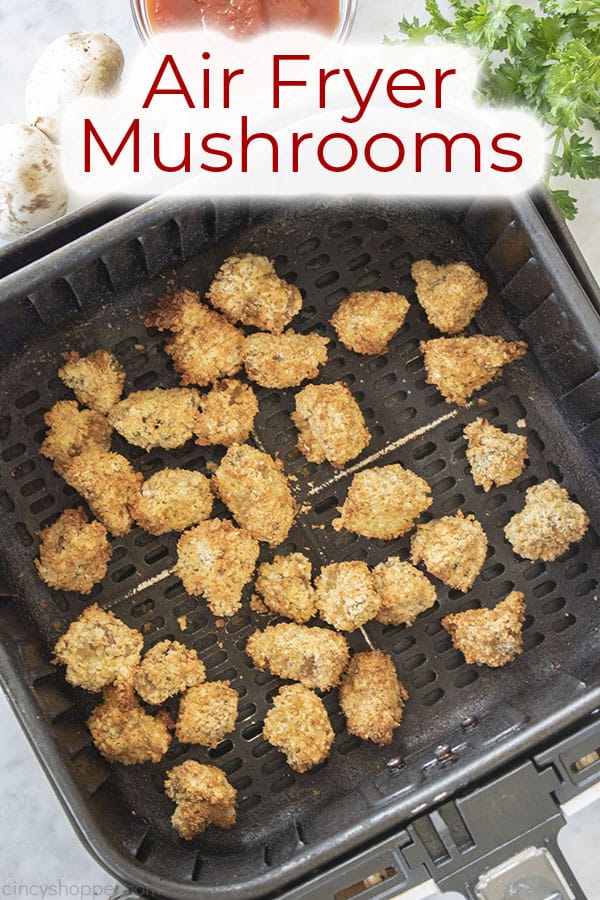 Text on image Air fryer Mushrooms