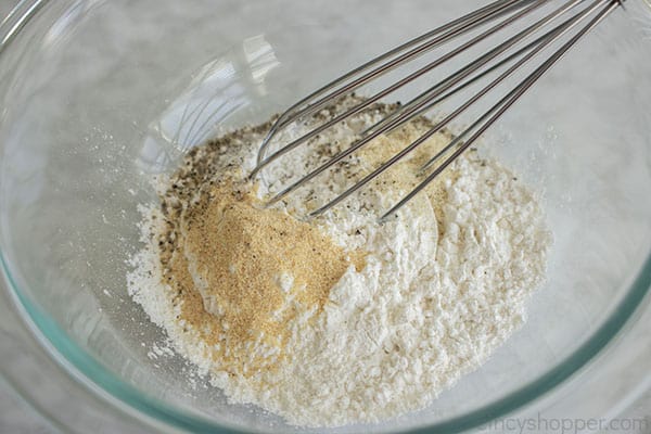 Flour and spices in a bowl