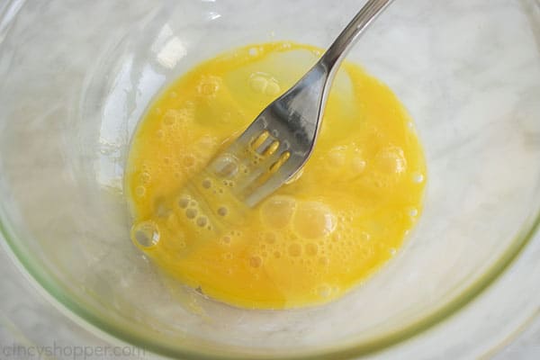 Egg and water in a bowl