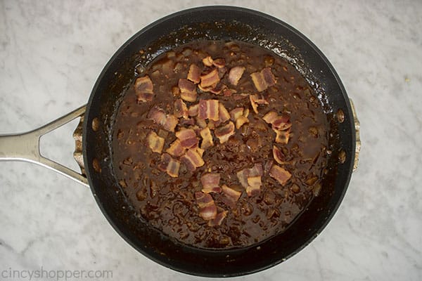 Bacon added to BBQ sauce mixture