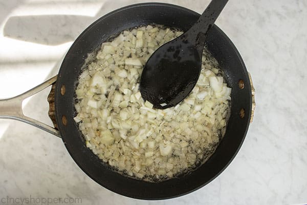 Onions cooking in bacon grease