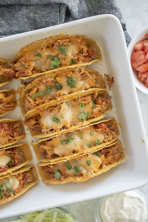 Baked Tacos in a casserole dish