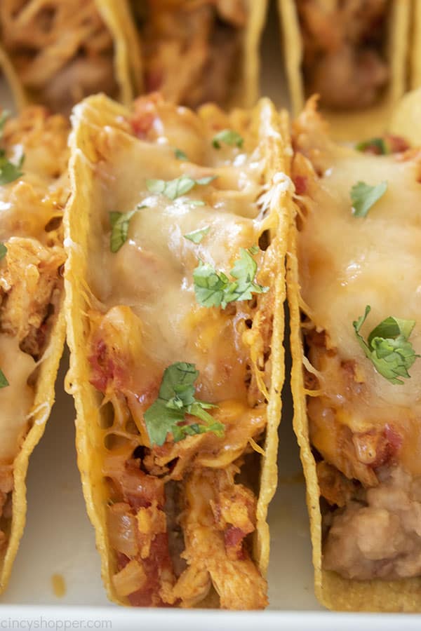 Oven Baked Chicken Tacos with cheese