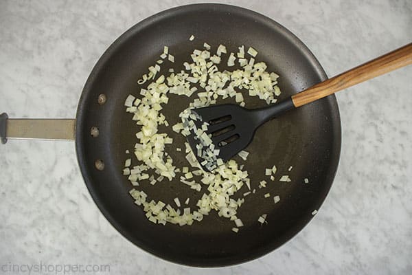 Onions in a pan