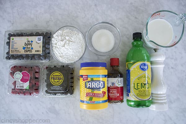 Mixed Berry Cobbler Ingredients