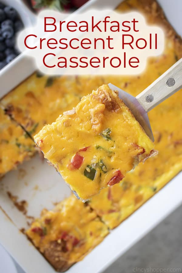 Text on image Breakfast Crescent Roll Casserole