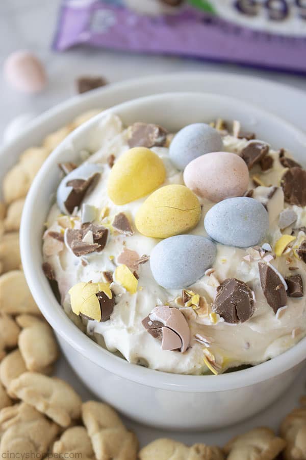 Cadbury Egg dip in a bowl for Easter