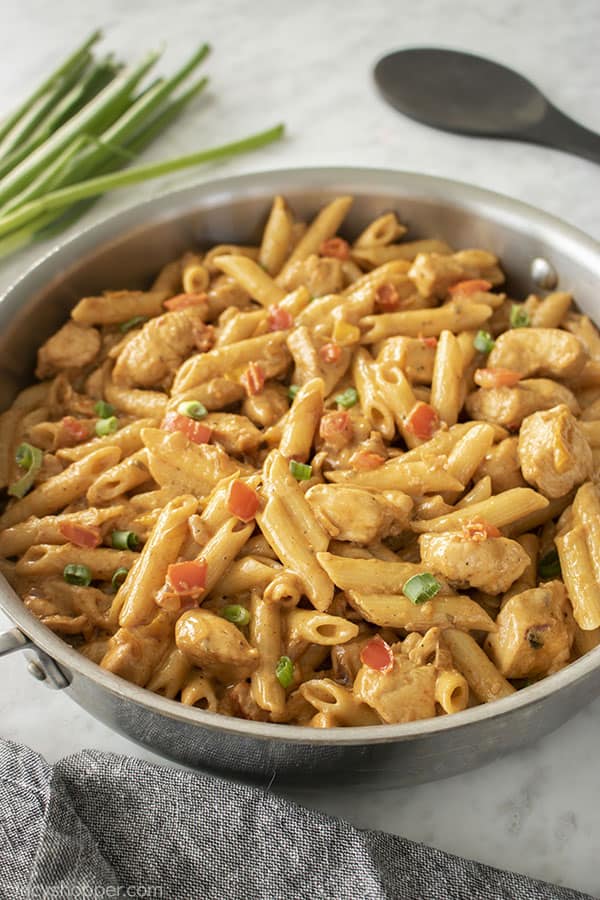 Cajun Chicken Pasta in a pan