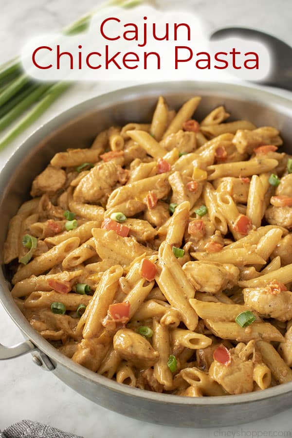 Text on image Cajun Chicken Pasta