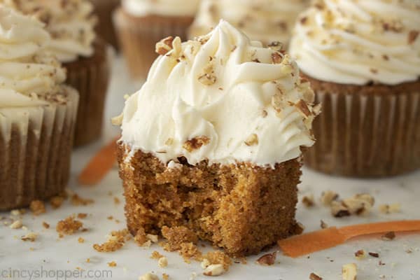 Moist carrot cupcake center