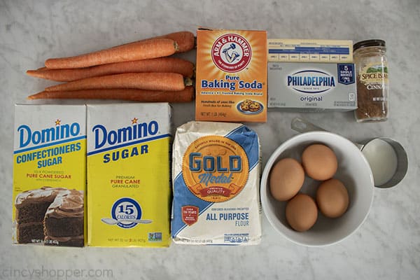 Ingredients for Carrot Cake Cupcakes