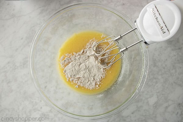 Adding dry ingredients to wet