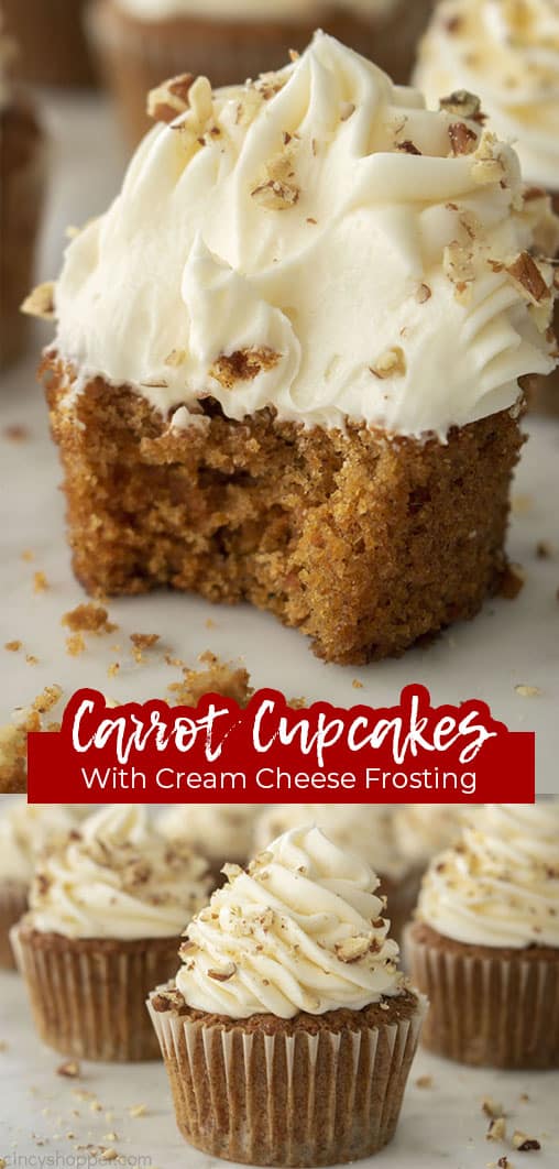 Long pin Carrot Cupcakes with Cream Cheese Frosting