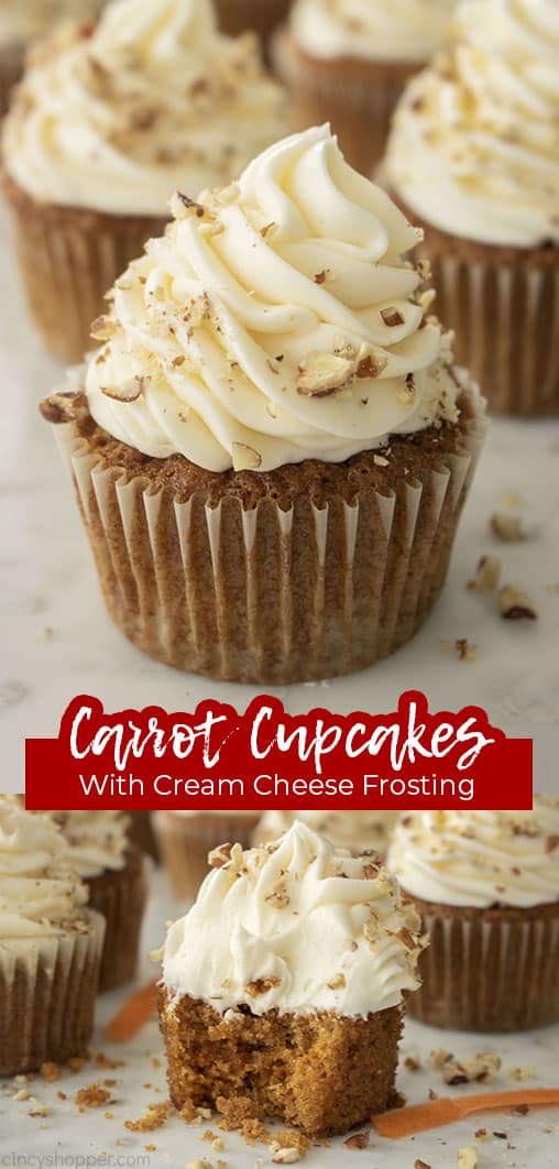 Long pin Carrot Cupcakes with Cream Cheese Frosting