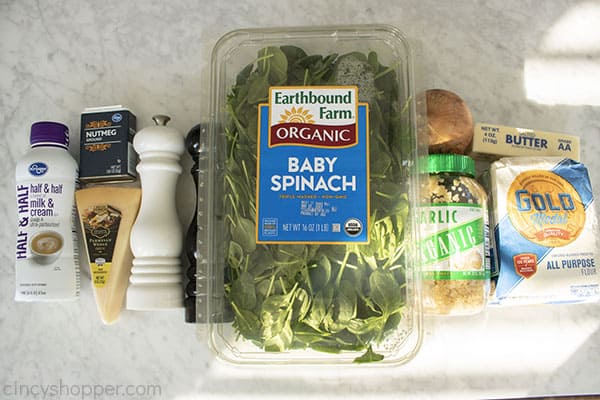 Creamed Spinach ingredients