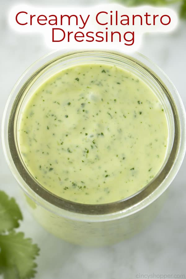 Text on image Creamy Cilantro Dressing