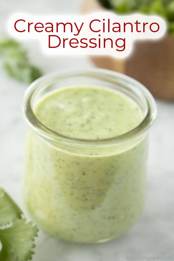 Text on image Creamy Cilantro Dressing