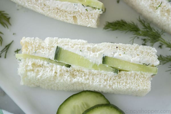 Tea sandwiches with cucumber