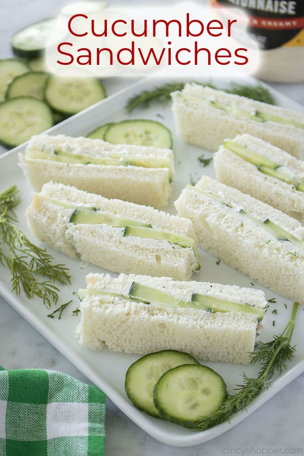 Text on image Cucumber Sandwiches