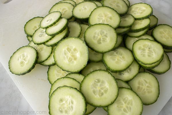 Sliced cucumbers