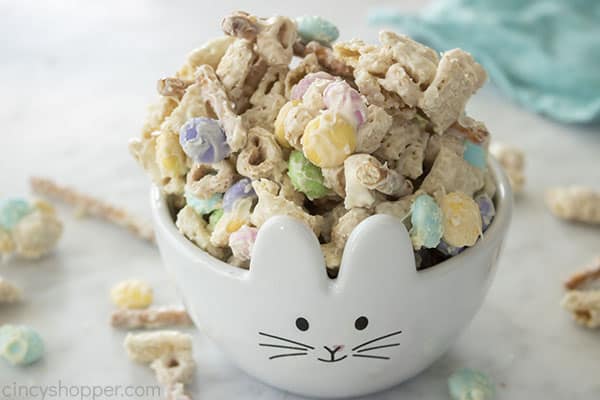 Easter treat mix in a bowl