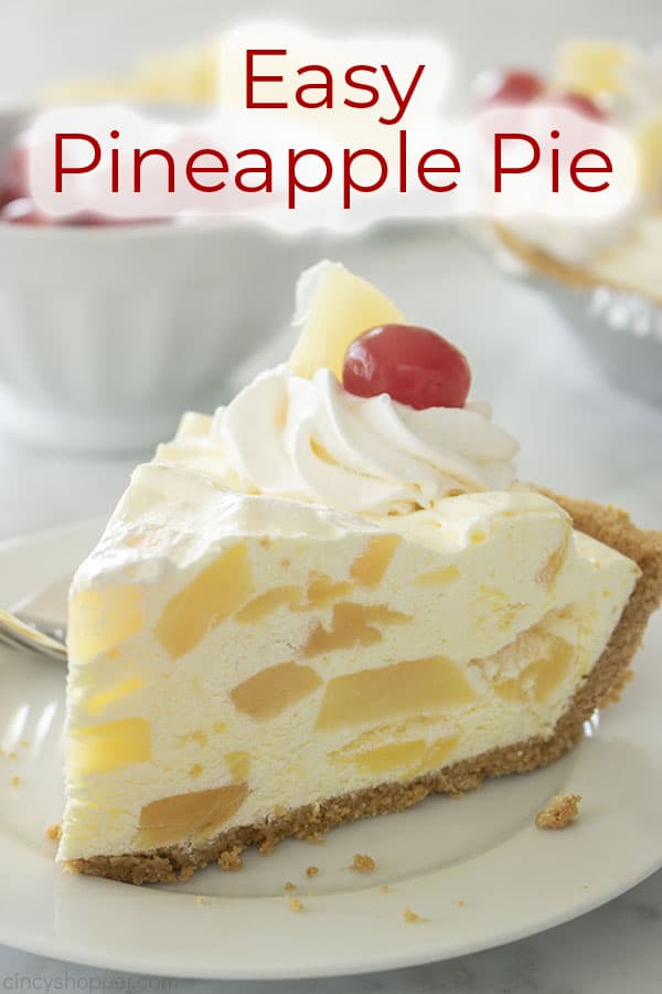 Text on image Easy Pineapple Pie