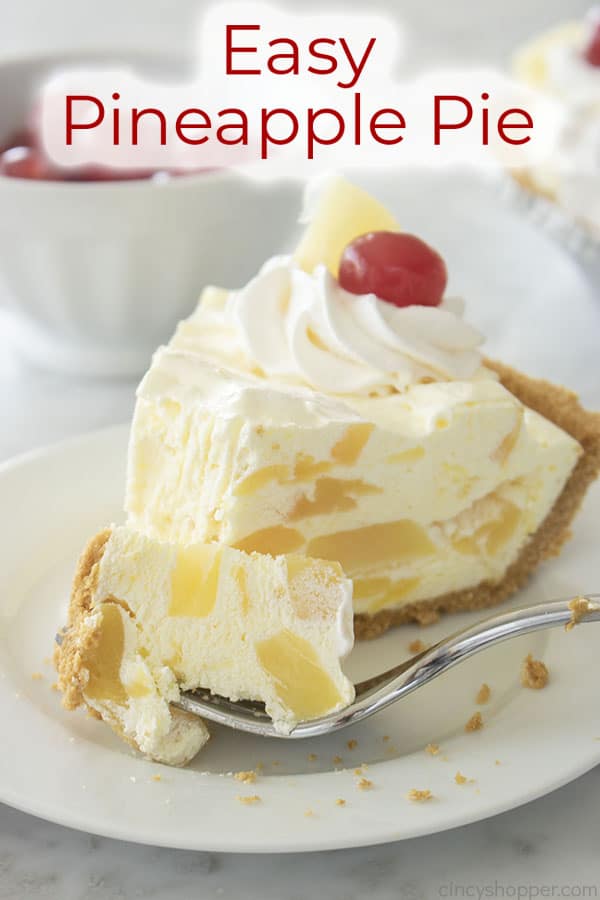 Text on image Easy Pineapple Pie