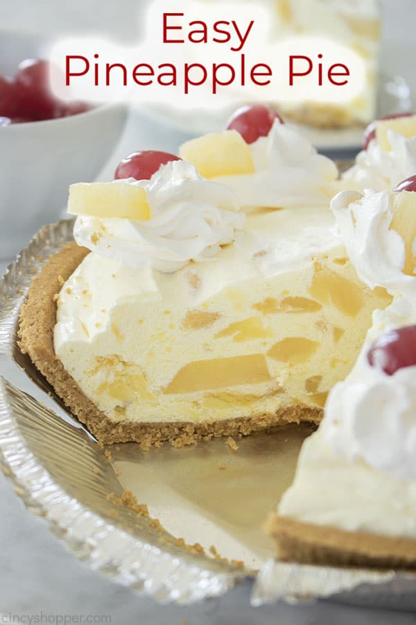 Text on image Easy Pineapple Pie