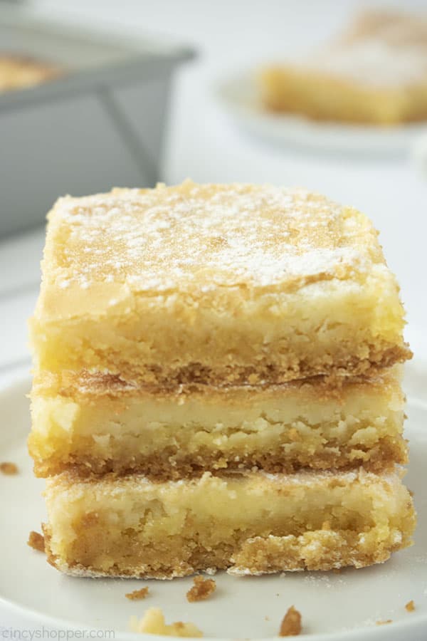 Gooey Butter Cake Paula Dean pieces stacked