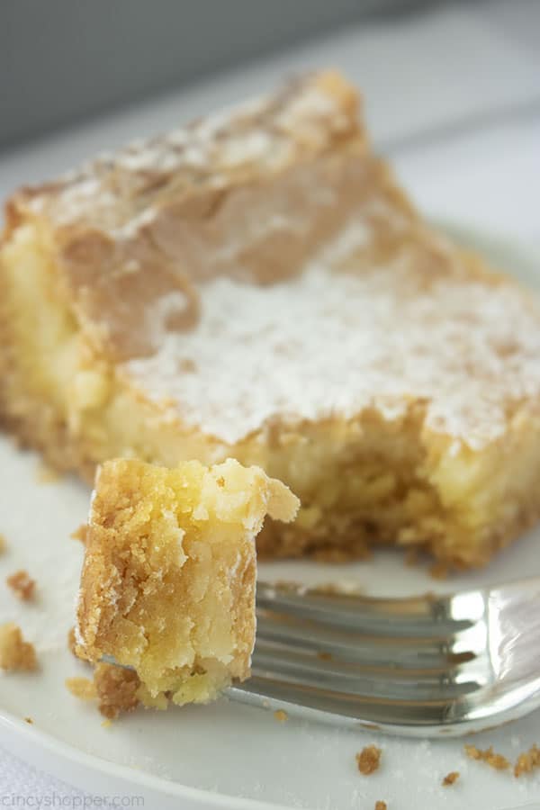 Fork with piece of butter cake