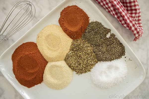 Spices for seasoning on a plate